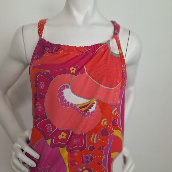 Trina Turk MulticolorJuju 2 Floral Bohemian Retro Back Tie Mini Dress Size S - Picture 3 of 8